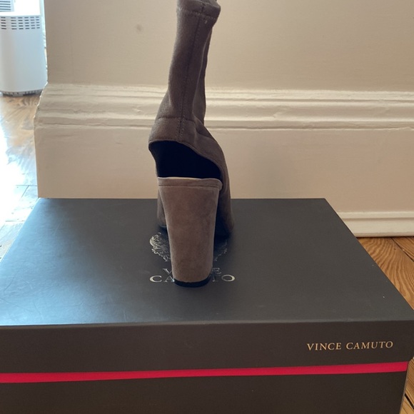 Vince Camuto Pewter Suede Military Booties Size 6 - Picture 2 of 4